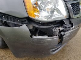 bumper damage caused by sideswipe