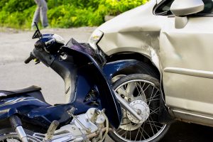 motorcycle crashed into sedan