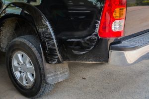 scraped-up truck