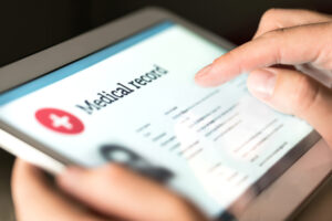 person accessing electronic medical records