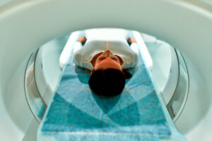 patient in MRI machine