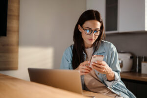 woman using smartphone