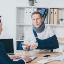 An injured client talks to a car accident attorney about a punitive damages claim for a Georgia crash.